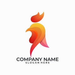 Abstract Head Rooster Design illustration vector template