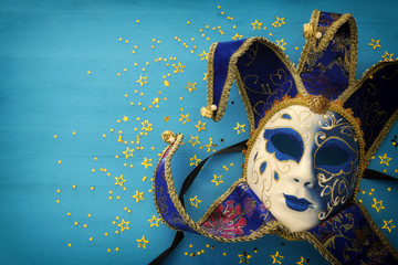blue with gold elegant traditional venetian background