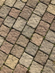 Pavés dans une cour