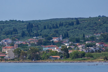 Fototapeta premium Panoramic view of town of Kyllini, Peloponnese, Western Greece 
