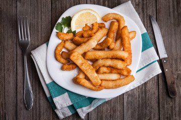 Ración de calamares rebozados - Ración de rabas