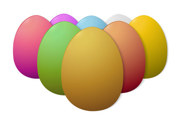painted Easter eggs, on white background isolated