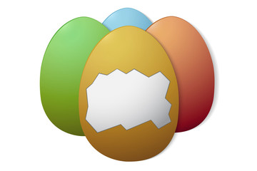 painted Easter eggs, on white background isolated