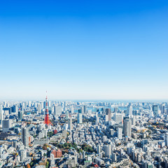tokyo tower aerial view in Tokyo, Japan