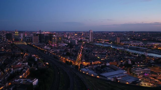 Aerial Belgium Brussels June 2018 Night 30mm 4K Inspire 2 Prores  Aerial video of Brussels Belgium downtown at night