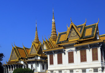 Fototapeta na wymiar Le Palais Royal à Phnom Penh au Cambodge