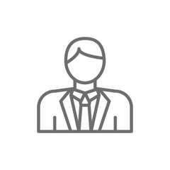 Obraz premium Groom, bridegroom, fiance, man in costume line icon.