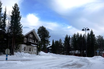 Finlande : Centre de la ville de Levi (Laponie)