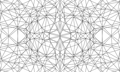 Symmetric background of geometric facets. Modern black and white vector pattern. Technology design.