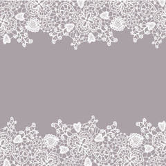 Lace pattern. Romantic fine lace frame card - obrazy, fototapety, plakaty