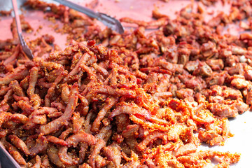 Fried pork with sesame.