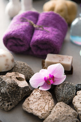 Spa products in natural setting