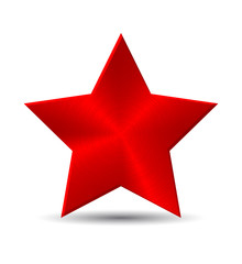 Red metal Star Icon.