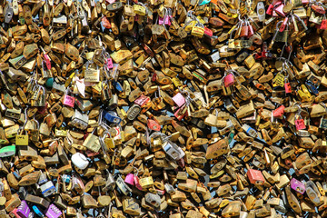 love padlocks on bridge