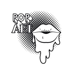 female lips dripping isolated icon