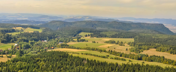 Fototapeta na wymiar Stolowe Mountains National Park, Szczeliniec Wielki Mountain, Stołowe Mountains, Rock Formations, Poland, Lower Silesia