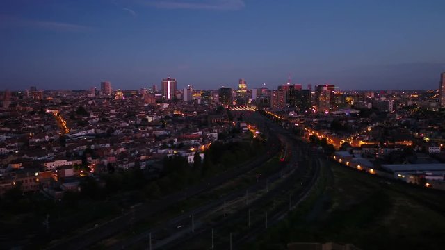 Aerial Belgium Brussels June 2018 Night 30mm 4K Inspire 2 Prores  Aerial video of Brussels Belgium downtown at night