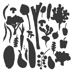 silhuette vegetables