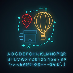 Fast delivery neon light concept icon