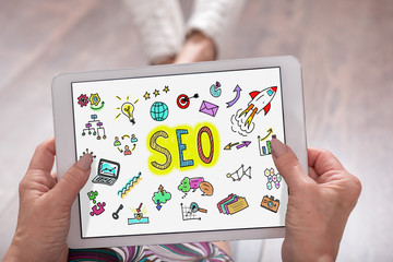Seo concept on a tablet