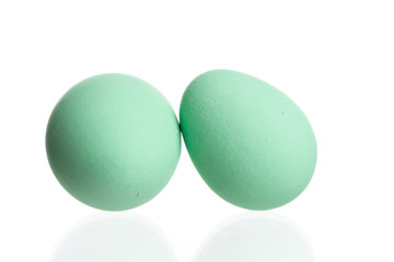 Colored easter eggs isolated on white