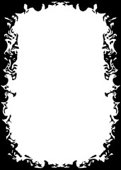 Abstract Decorative Black & White Photo Frame. Type Text Inside, Use as Overlay or for Layer / Clipping Mask