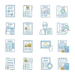 Audit color icons set