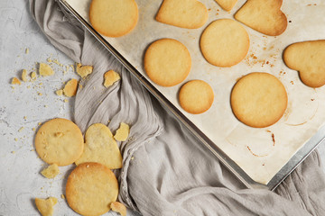 Biscuit with Danish style butter cookies and honey flavored. A stack of crunchy delicious sweet meal and useful cracker.