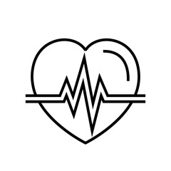 heartbeat icon. simple monoline vector graphic