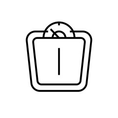 weight scales icon. fitness equipment illustration. simple monoline vector graphic