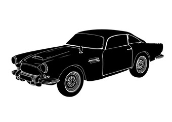 retro car silhouette vector