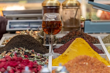Spices are sold at the market