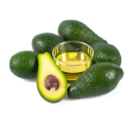 avocado oil isolated on white