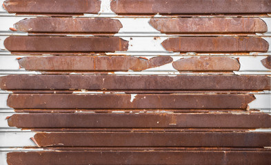 Old rusty garage shutter