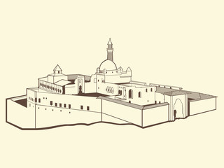 Ishak Pasha Palace, Turkey Vector Drawing
