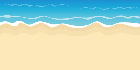 sandy beach and water summer holiday background vector illustration EPS10