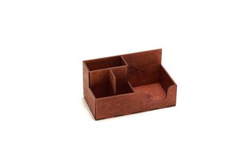 wooden organizer on white background