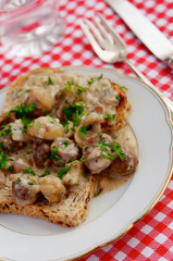 Chestnuts on Toast with Soy Creamy Wine Sauce