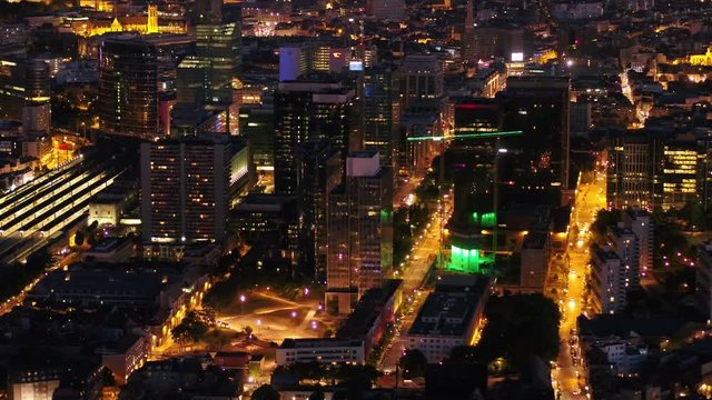 Aerial Belgium Brussels June 2018 Night 90mm Zoom 4K Inspire 2 Prores  Aerial video of Brussels Belgium downtown at night