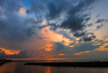 beautiful sunset with incredible clouds and glow
