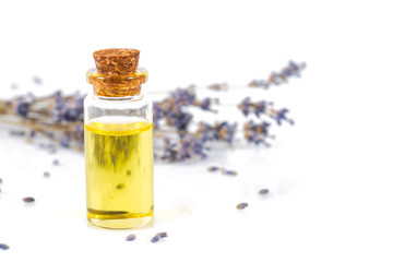 lavender oil isolated on white