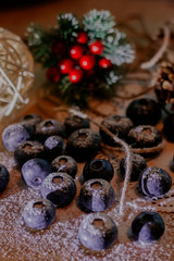 blueberries under powdered sugar