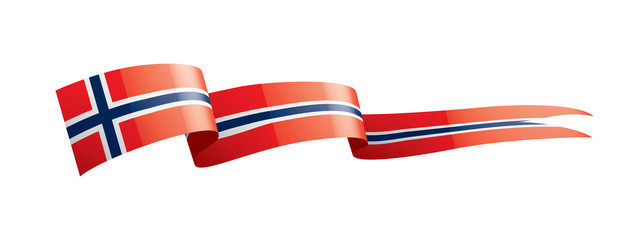 Norway flag, vector illustration on a white background