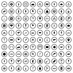 100 events icons set in simple style for any design vector illustration