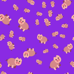 Seamless pattern of pig.