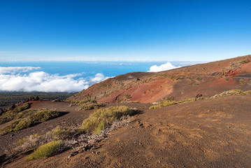 Beautiful rocky volcanic landscape in Teide national park in Tenerife, Canary islands .