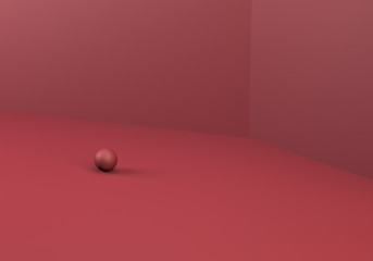 Minimalist Sphere geometrical abstract background, pastel colors, 3D render, trend poster, Illustration.