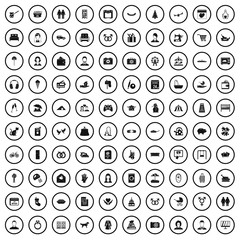 100 family icons set in simple style for any design vector illustration