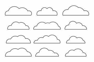 Set of cloud. isolated on white background