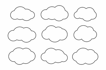 Set of cloud. isolated on white background